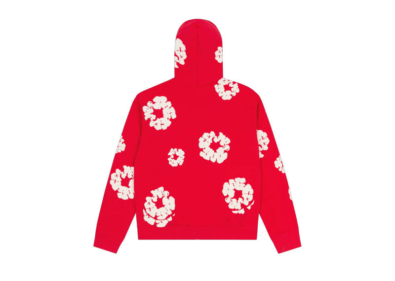 Denim Tears Cotton Wreath Zip Hoodie Red