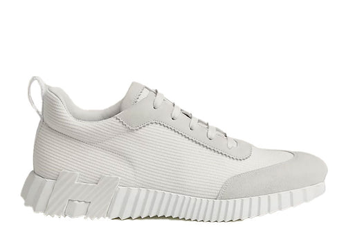 Hermes Bouncing Sneaker Mesh Technique Chevre Velours Blanc