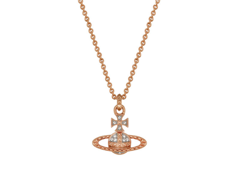 Vivienne Westwood Mayfair Bas Relief Pendant Necklace Pink Gold