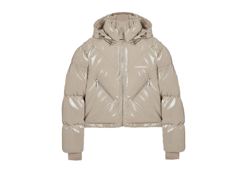 Maniere De Voir Sheen Puffer Jacket Beige