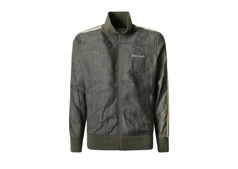 Palm Angels Classic Logo Linen Track Jacket Military