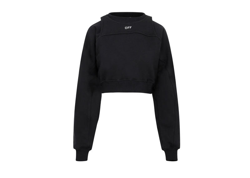 OFF-WHITE Off Stamp Round Crop Crewneck Black White