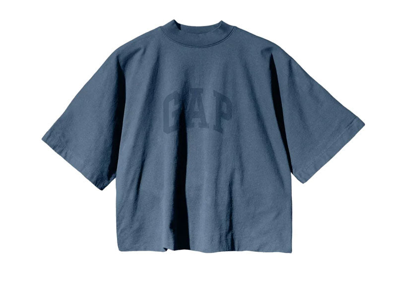 Yeezy Gap Engineered by Balenciaga Cropped Dove No Seam T-Shirt Dark Blue