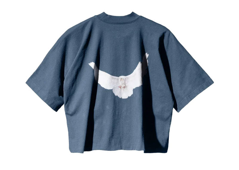 Yeezy Gap Engineered by Balenciaga Cropped Dove No Seam T-Shirt Dark Blue