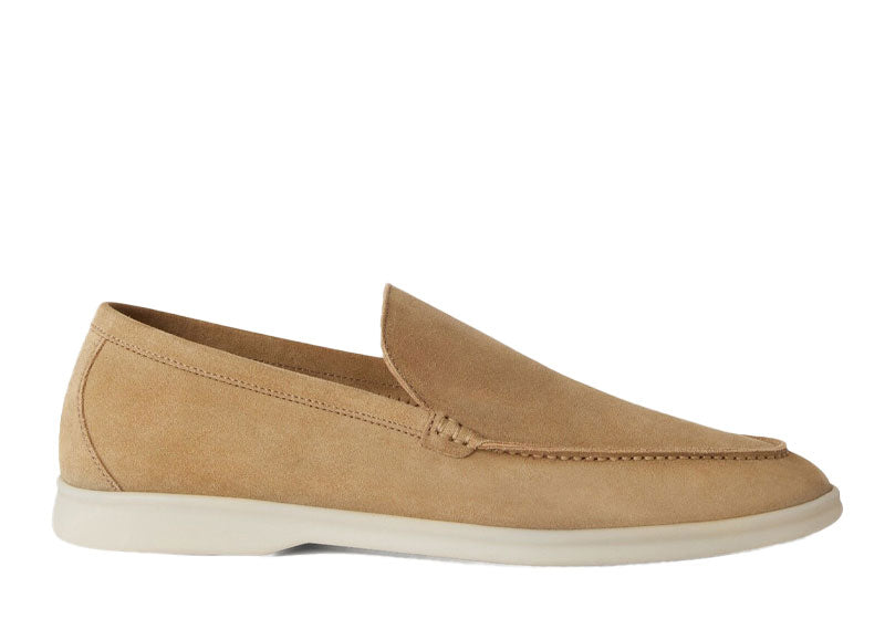 Loro Piana Summer Walk Loafer Suede Light Wood Smoke