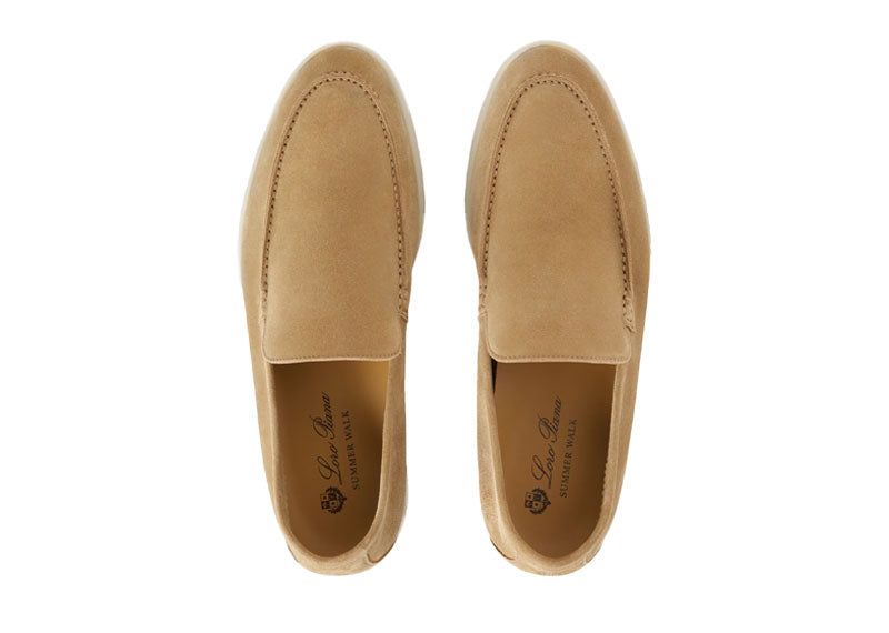 Loro Piana Summer Walk Loafer Suede Light Wood Smoke