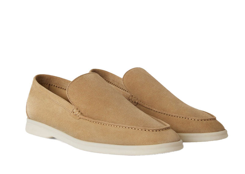 Loro Piana Summer Walk Loafer Suede Light Wood Smoke
