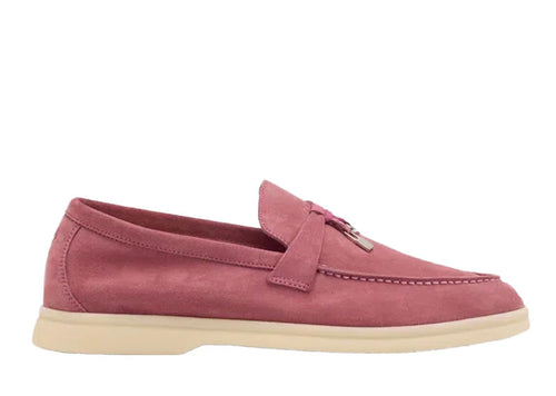 Loro Piana Summer Charms Walk Loafers Suede Wild Mauve