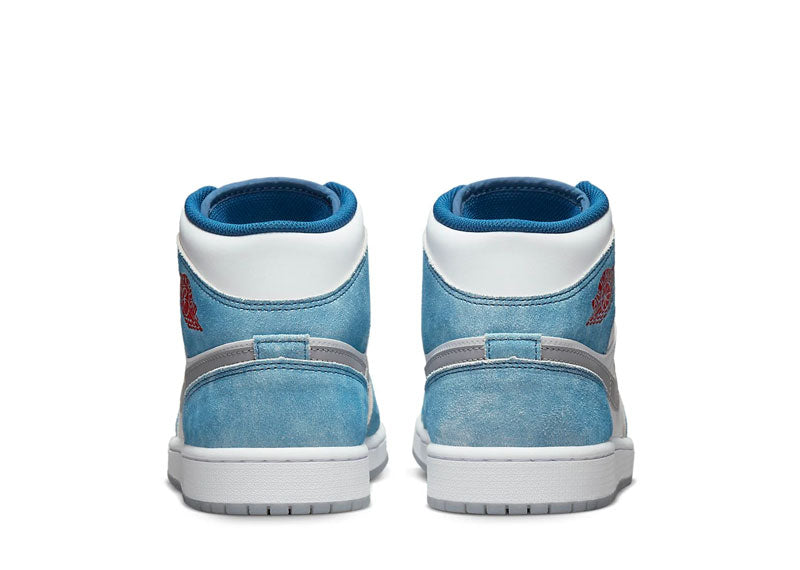 Jordan 1 Mid French Blue Fire Red