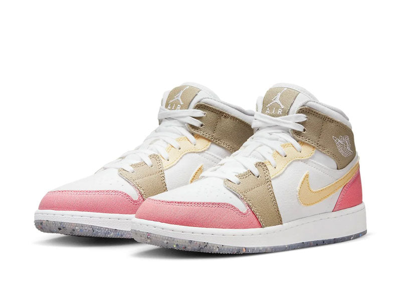 Jordan 1 Mid SE Pastel Vivid Green Grind (GS)