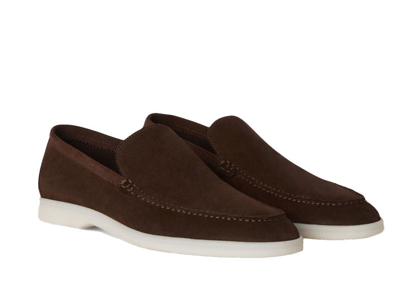 Loro Piana Summer Walk Loafer Suede Chocolate