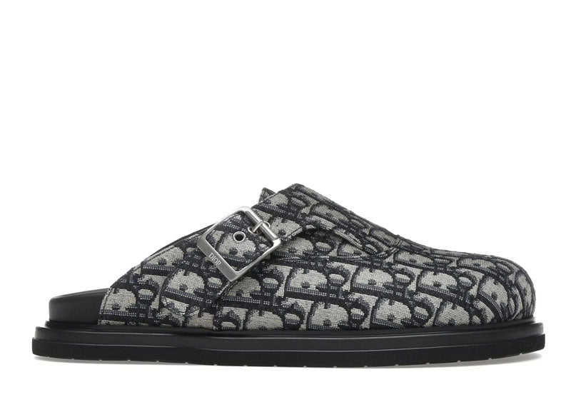 Dior Aqua Mule Beige Black Dior Oblique Jacquard