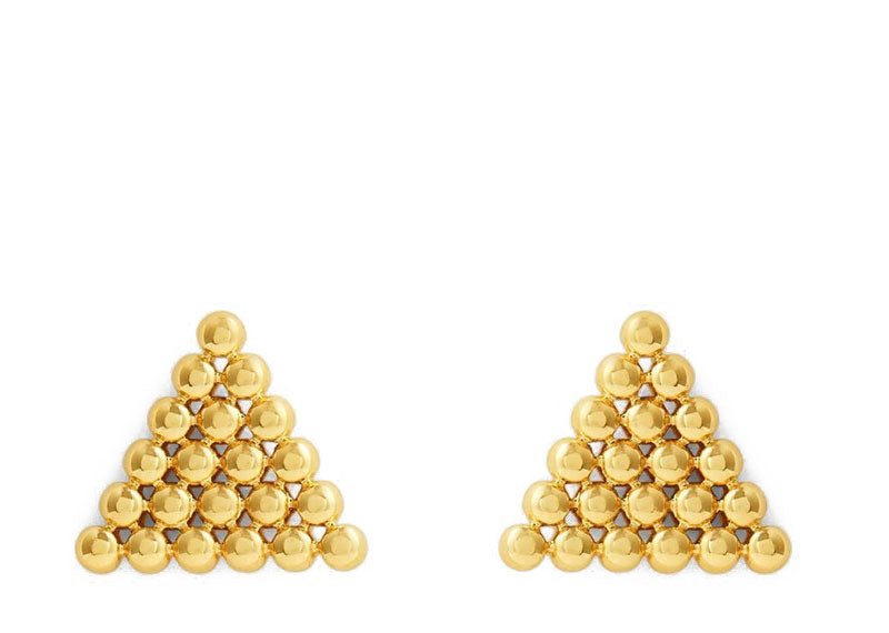 Soul Gallery Stainless Steel Bubble Triangle Stud Earrings 18ct Gold Plated