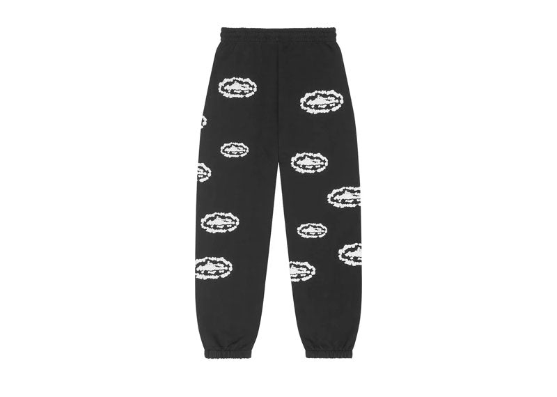Corteiz x Denim Tears Cotton Wreath Sweatpants Black