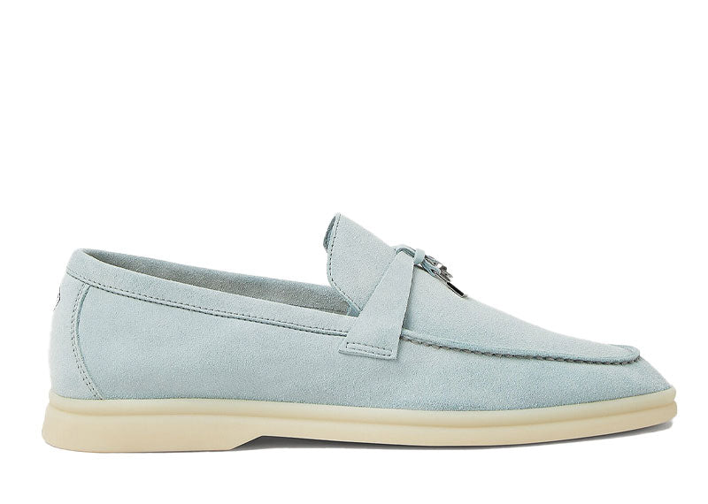 Loro Piana Summer Charms Walk Loafers Suede Spring Waterfall Melange