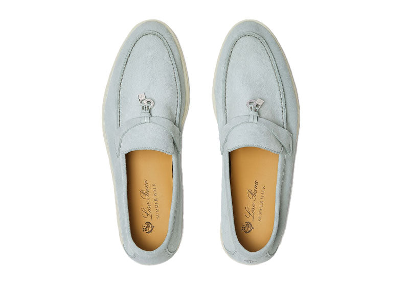 Loro Piana Summer Charms Walk Loafers Suede Spring Waterfall Melange