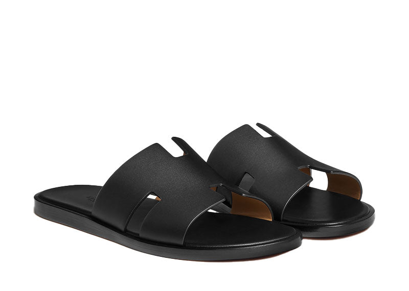 Hermes Izmir Sandal Noir Smooth Calfskin Leather