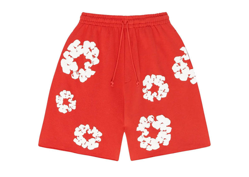 Denim Tears Cotton Wreath Shorts Red