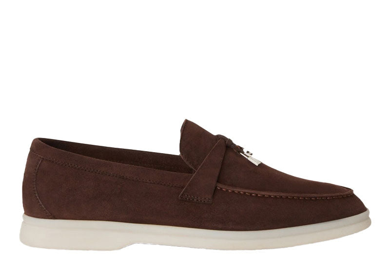 Loro Piana Summer Charms Walk Loafer Suede Chocolate