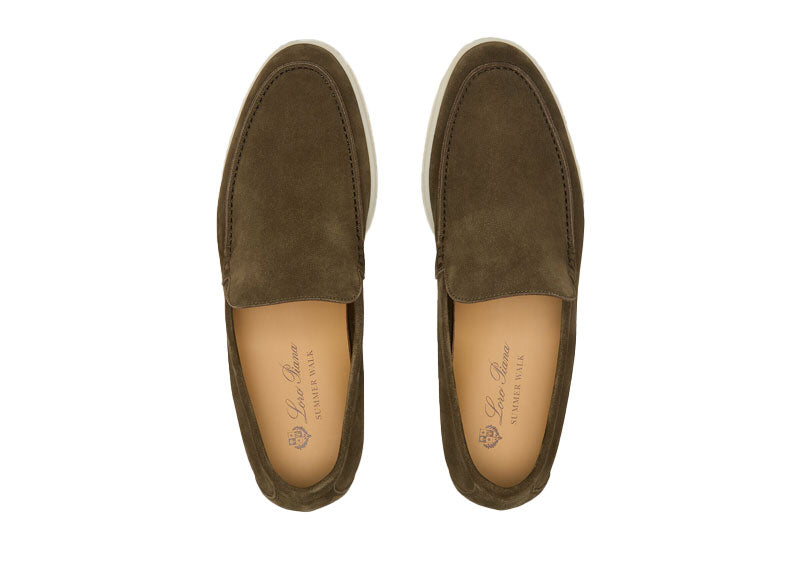 Loro Piana Summer Walk Loafer Suede Grey Moss