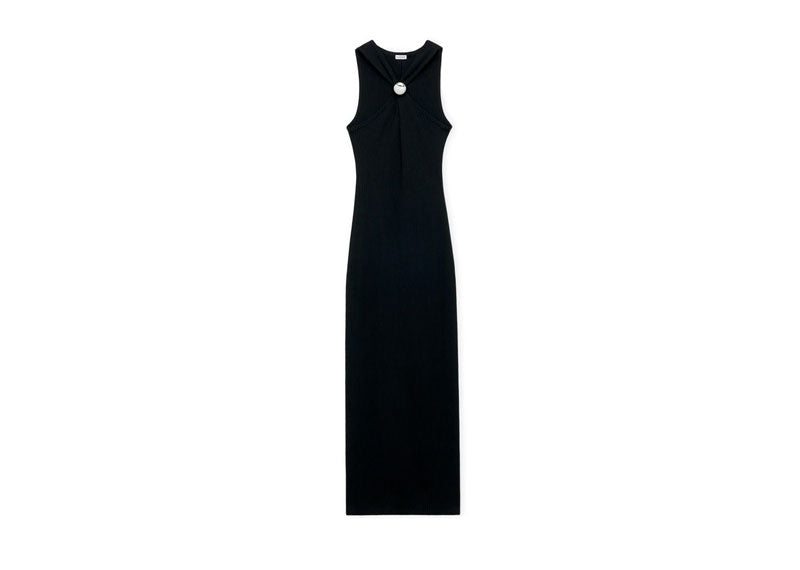 Loewe Anagram Pebble Ribbed Dress Black