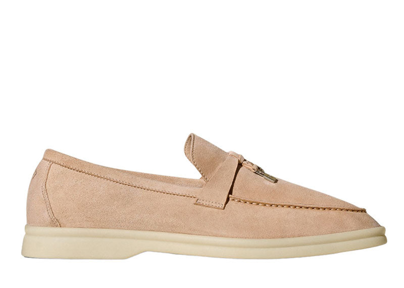Loro Piana Summer Charms Walk Loafer Suede Pink Sand