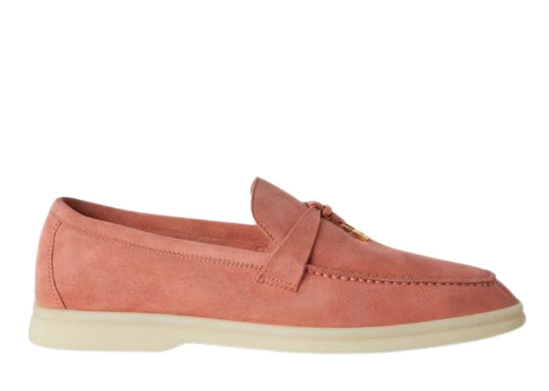 Loro Piana Summer Charms Walk Loafer Suede Sorbet Pink