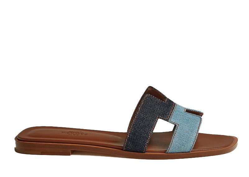 Hermes Oran Sandal Bleu Brut / Bleu Clair