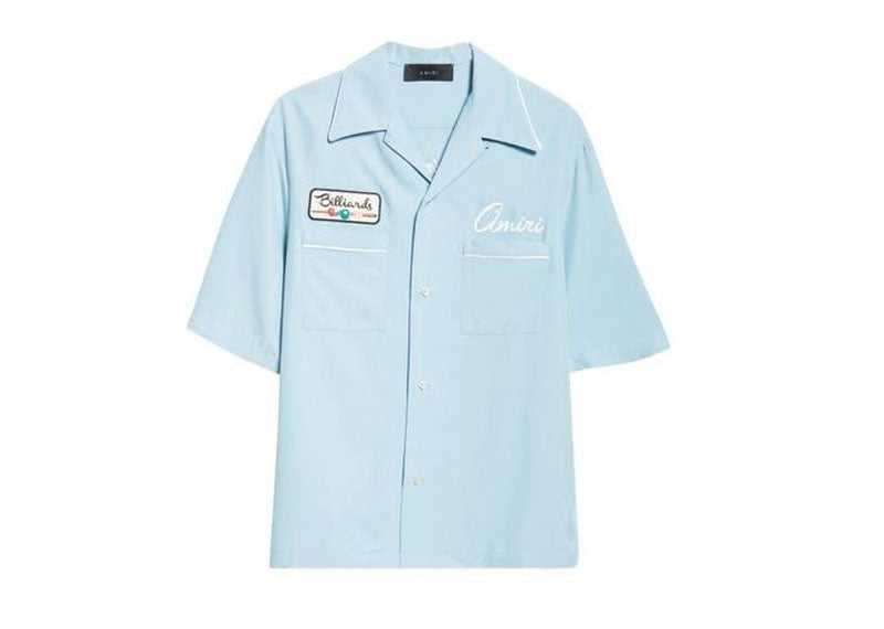Amiri Billiards Club Camp shirt Ocean Sky