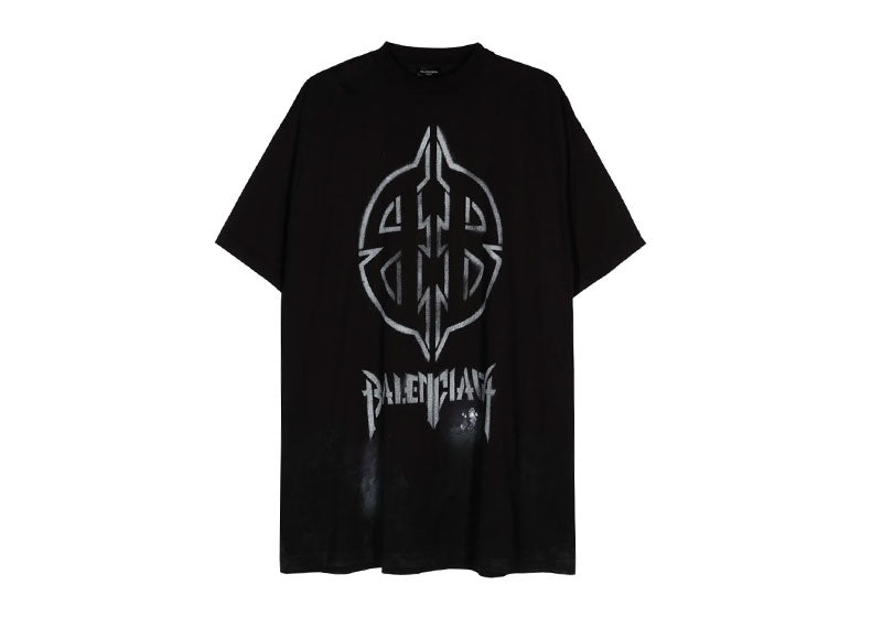 Balenciaga BB Metal Stencil T-Shirt Black