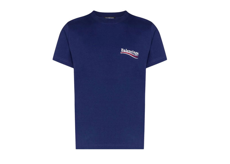 Balenciaga Political Campaign Medium Fit T-Shirt Pacific Blue/White