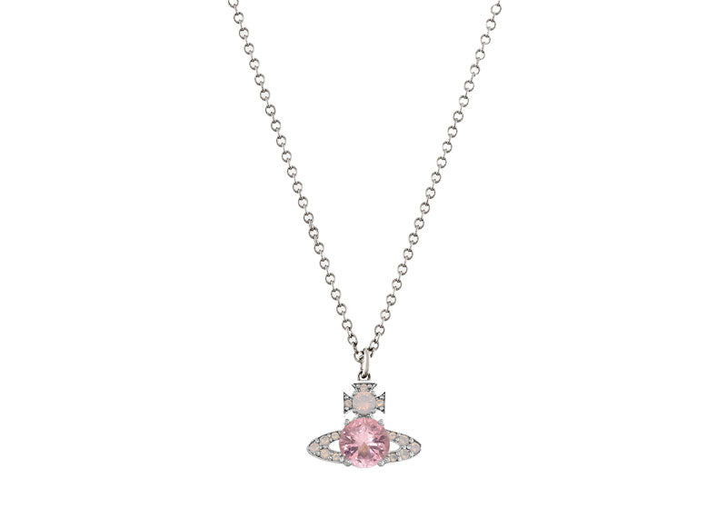 Vivienne Westwood Ismene Pendant Necklace Platinum Milky Pink