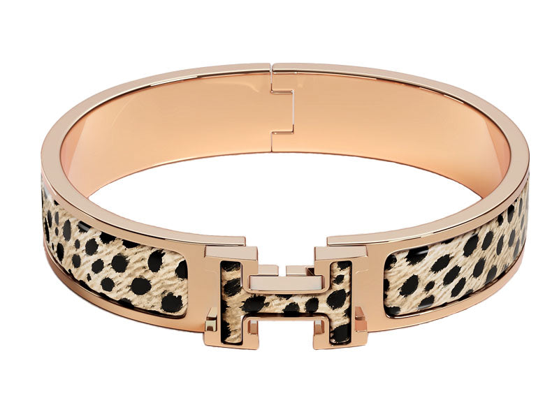 Hermes Clic H Acinonyx Jubatus Bracelet Aube