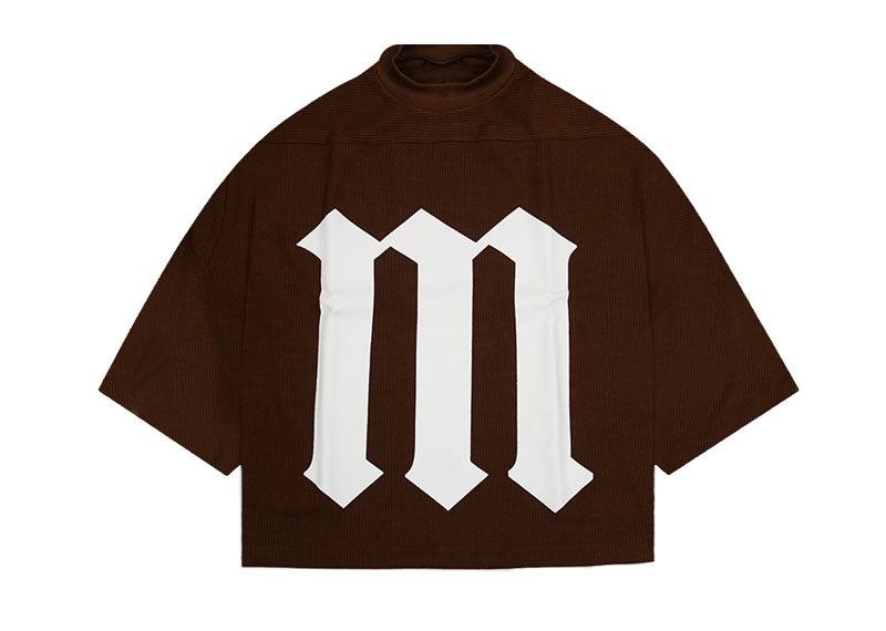Micael Matthews Pleated Cotton T-Shirt Brown