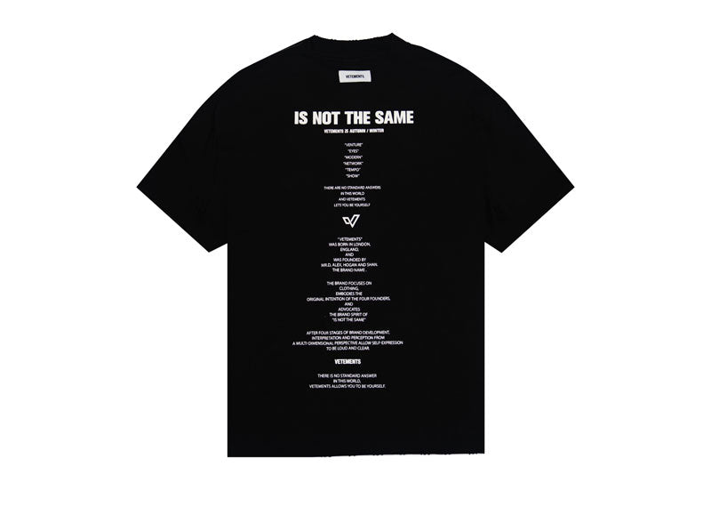 Vetements 25 Autumn / Winter T-Shirt Black