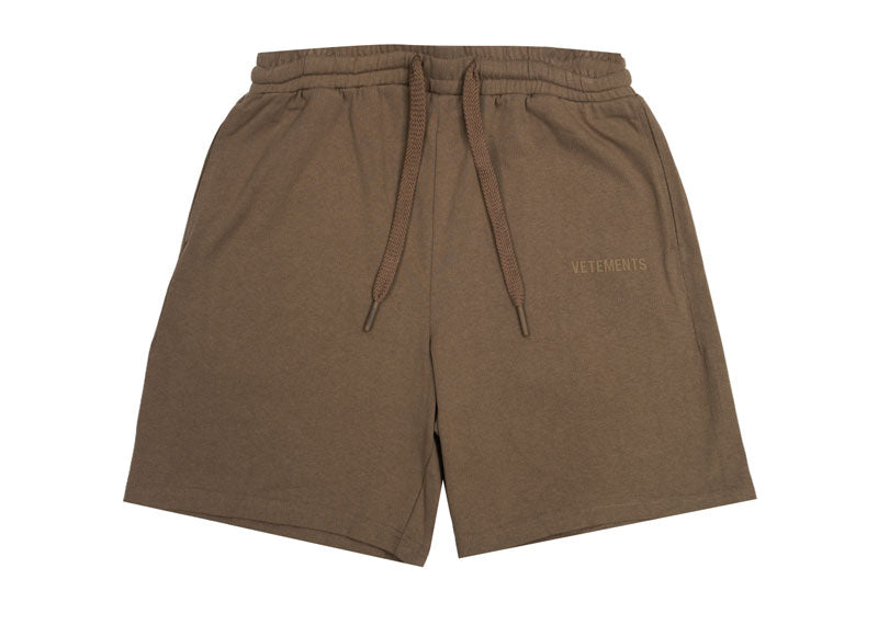 Vetements Plastic Logo Shorts Mocha
