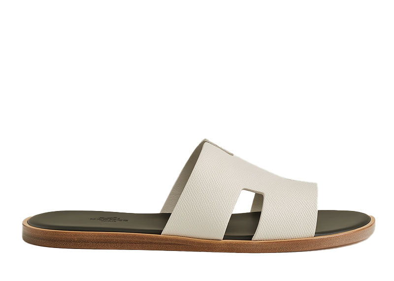 Hermes Izmir Sandal Beige Glaise/Vert Foret