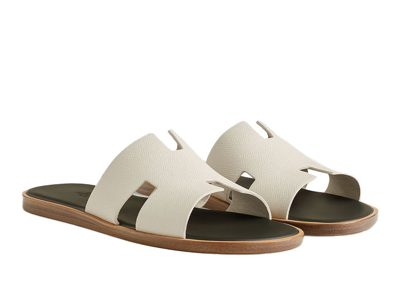Hermes Izmir Sandal Beige Glaise/Vert Foret