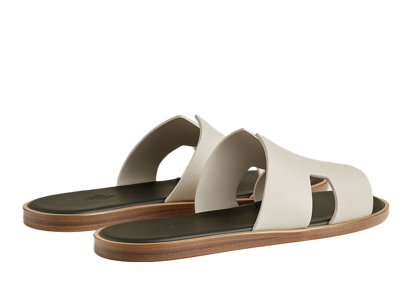 Hermes Izmir Sandal Beige Glaise/Vert Foret