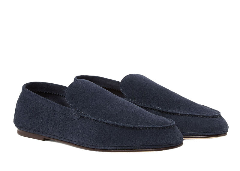 Loro Piana Summer Anton Loafer Suede Dark Blue Abyss