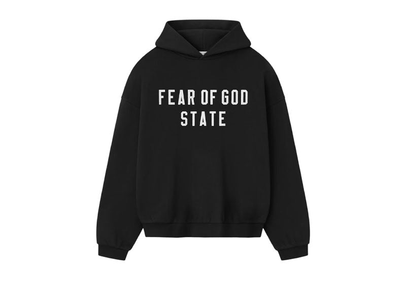 Fear of God Essentials 90's Fleece Hoodie Jet Black