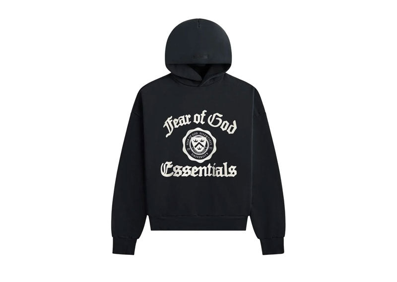 Fear of God Essentials Heavy Fleece Vintage Shrunken Hoodie Black
