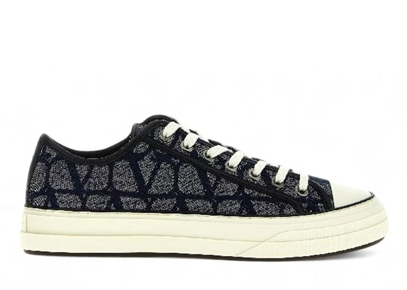 Valentino Iconographe Denim Sneakers Navy