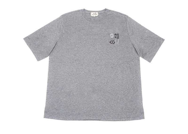 Hermes H Puzzle Mini Patch T-Shirt Grey