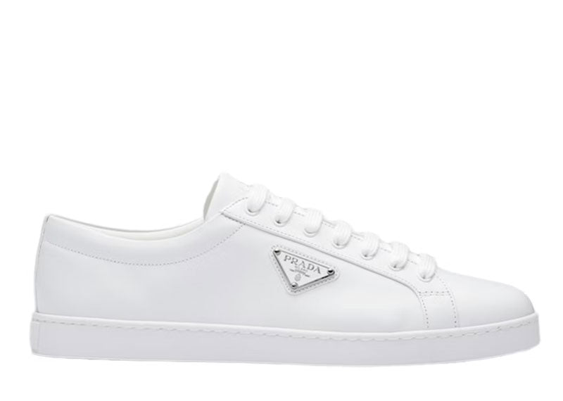 Prada Brushed Sneakers Leather White White