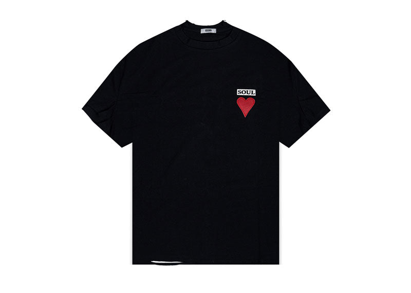 SOUL x Chiefs of Angels Heart Logo Basic T-Shirt Black