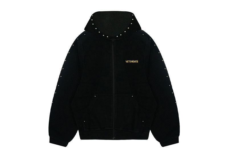 Vetements Stud Heavy Hoodie Black