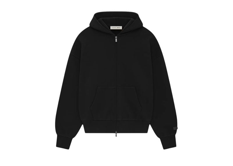 Fear of God Essentials Classic Full Zip-Up Hoodie Jet Black