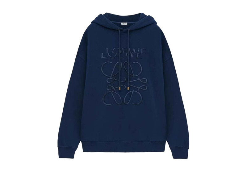 Loewe Split Logo Relaxed Fit Hoodie Navy