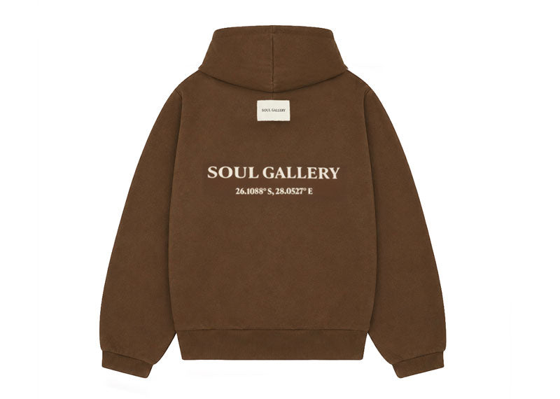 SOUL Logan Zip Through Hoodie Chocolate Martini